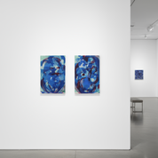 Diptych (sapphire blue distemper )