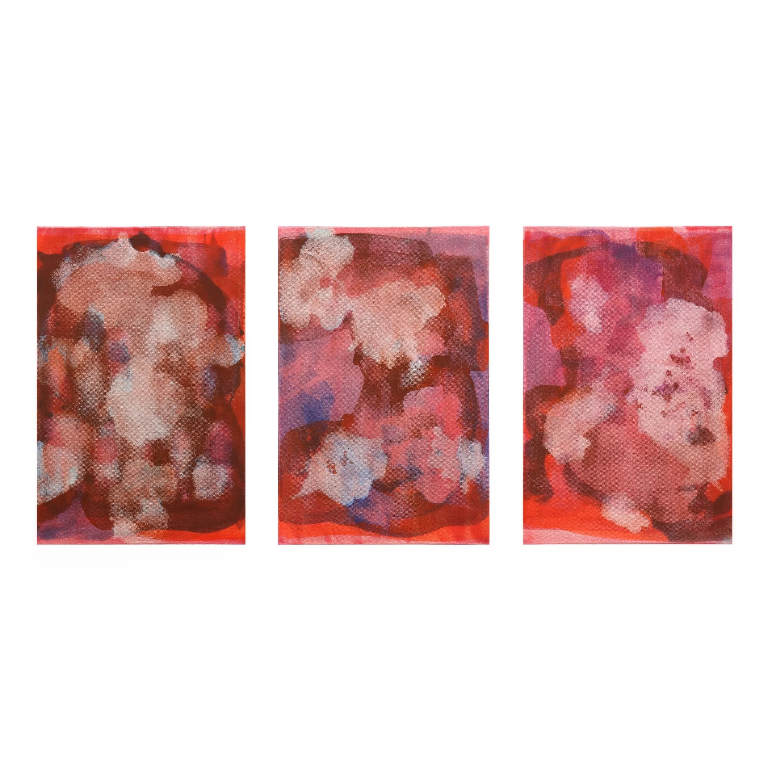 Triptych Red distemper