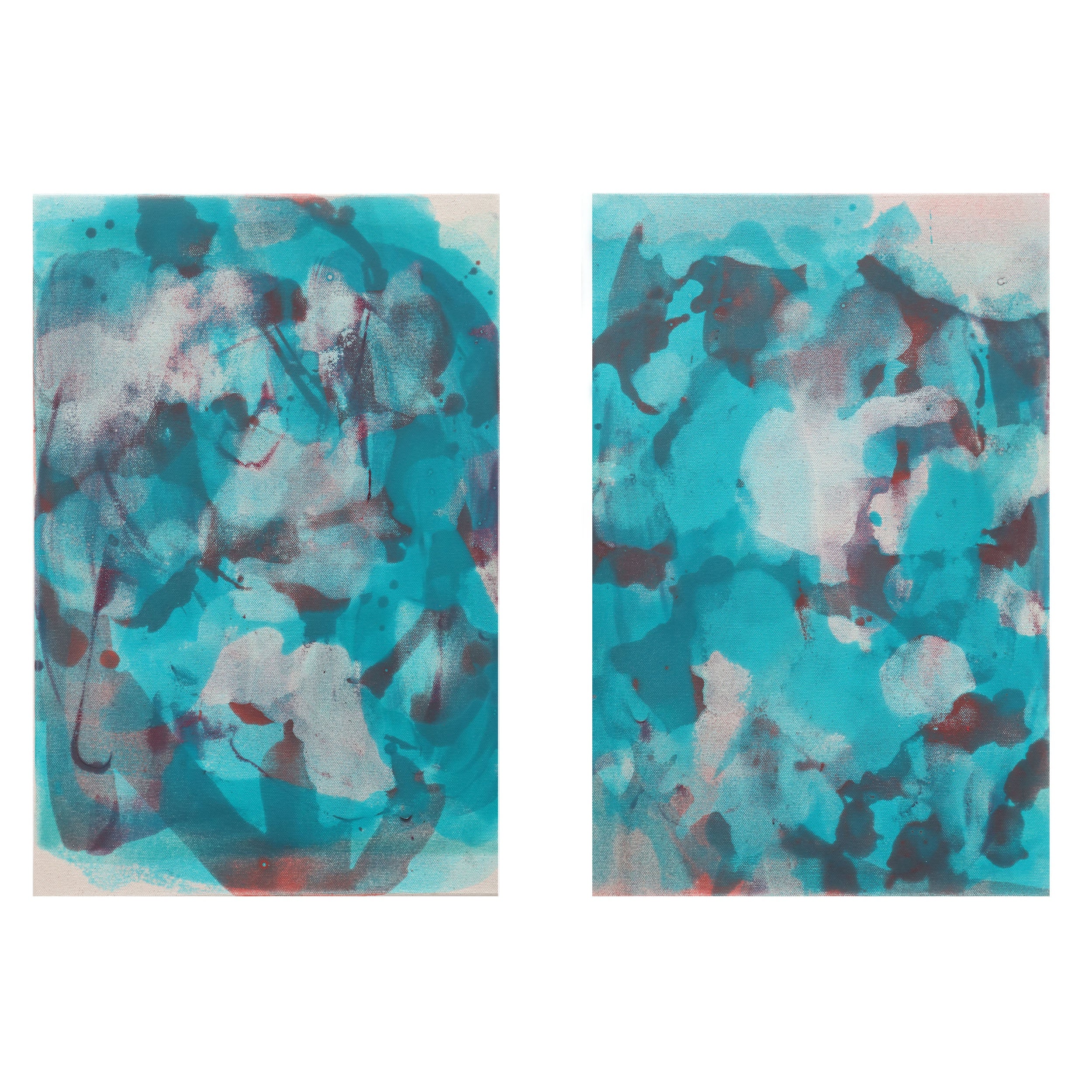 Diptych 1 Ultramarine Distemper Diptych 1